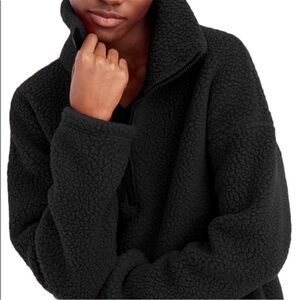 J. Crew Polartec Women's Black Sherpa Half Zip Pullover Size XS